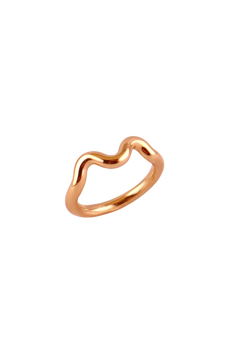 Single Wave Gold Ring