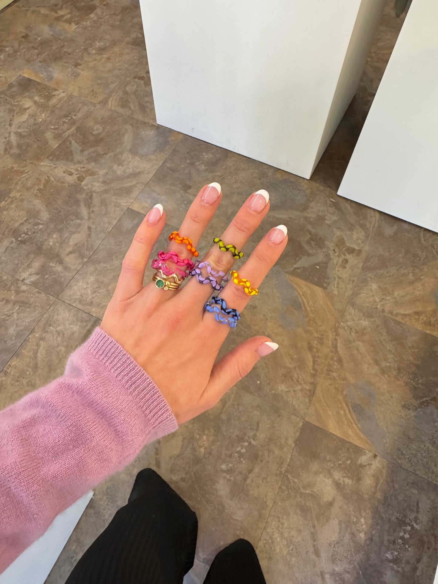 Tangerine Single Wave Ring