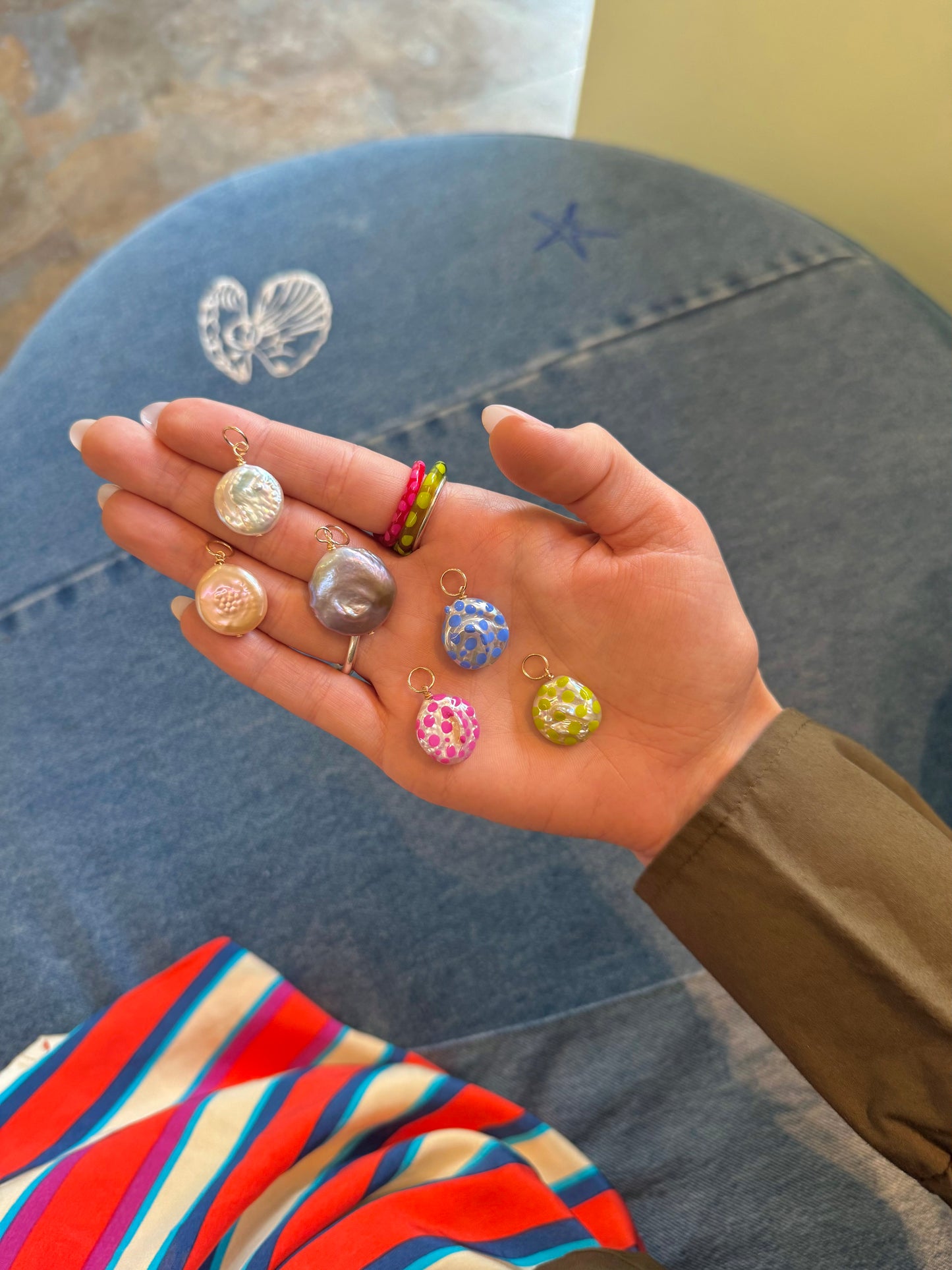 Painted Pearl Charm