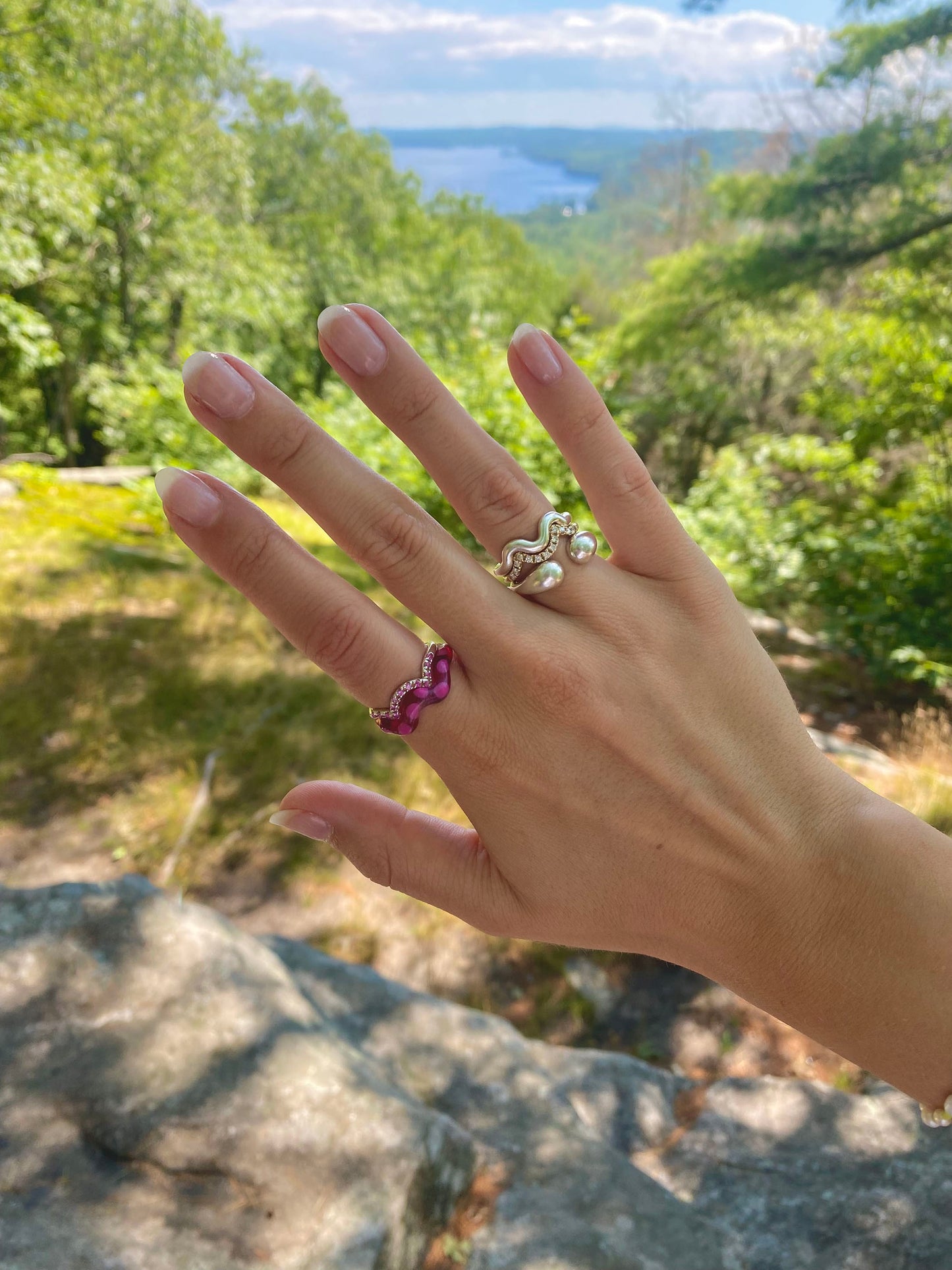 Single Wave Jelly Ring Raspberry