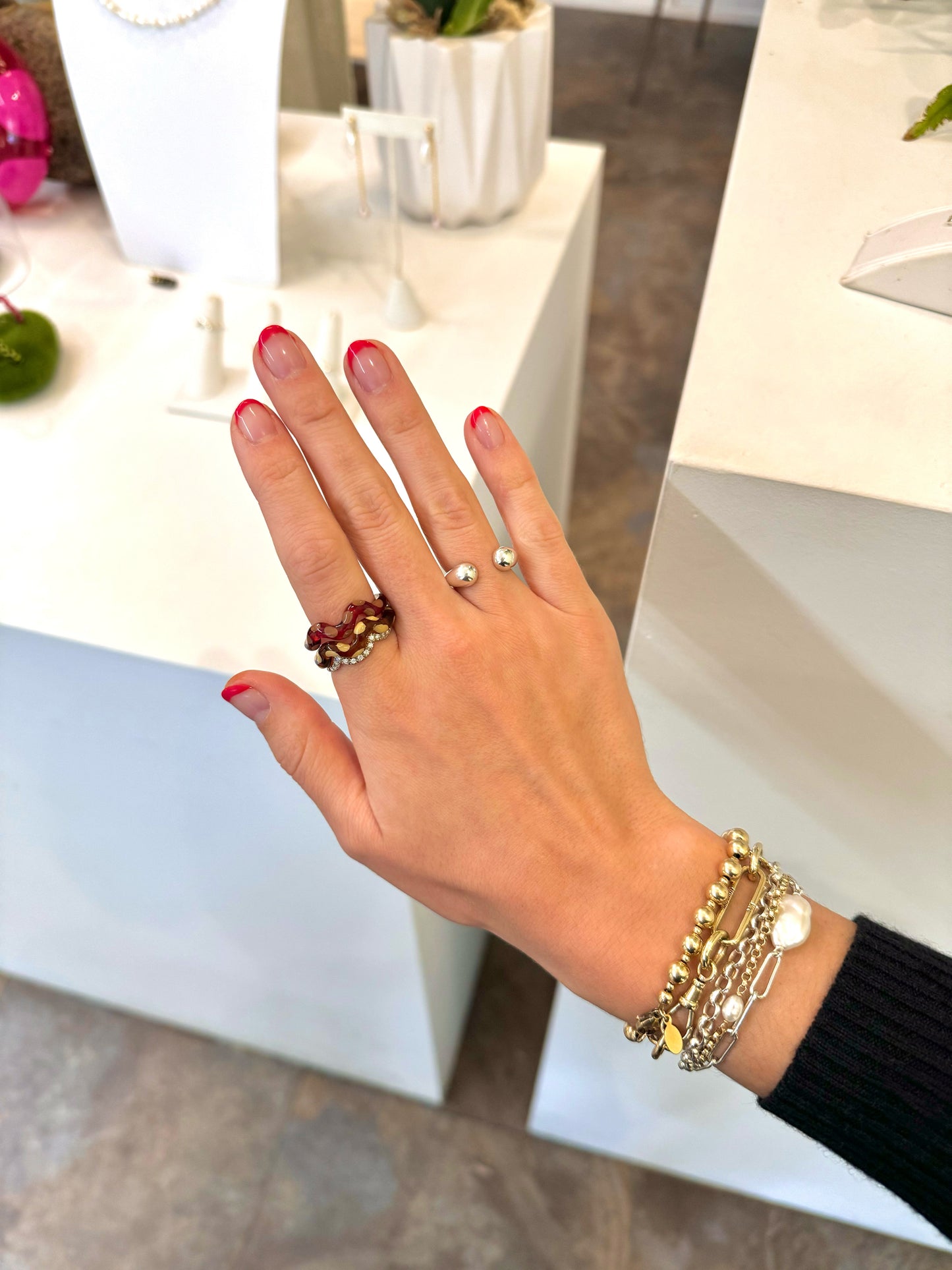 Latte Single Wave Ring