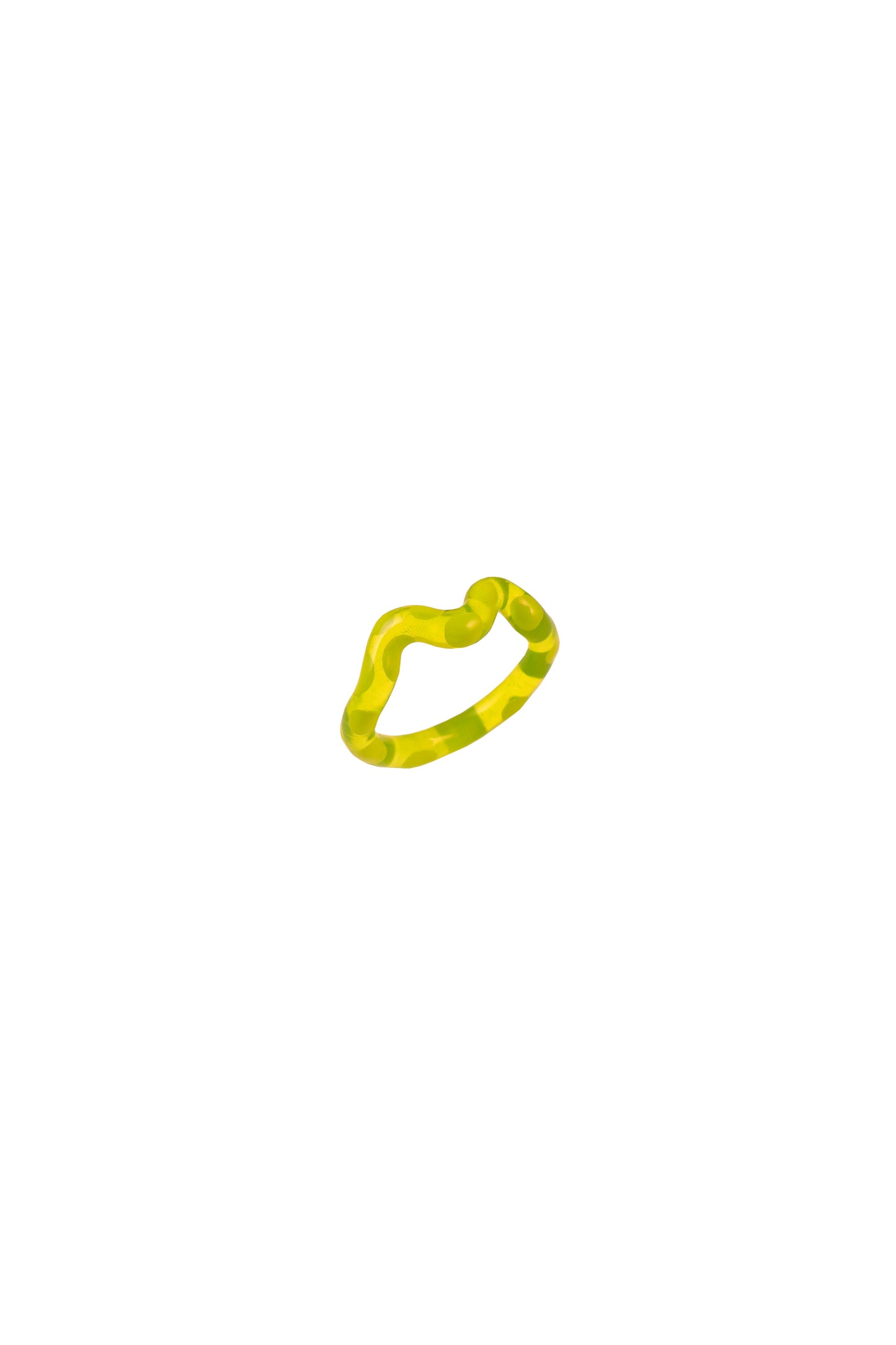 Lime Single Wave Ring