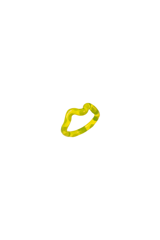 Lime Single Wave Ring