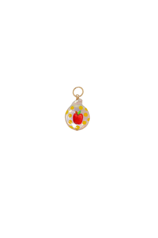 Apple Painted Pearl Charm