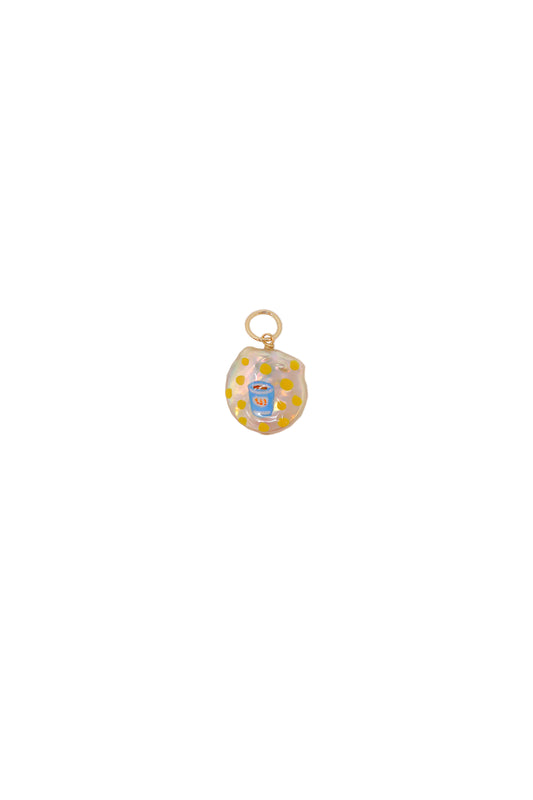 Coffee Cup Painted Pearl Charm