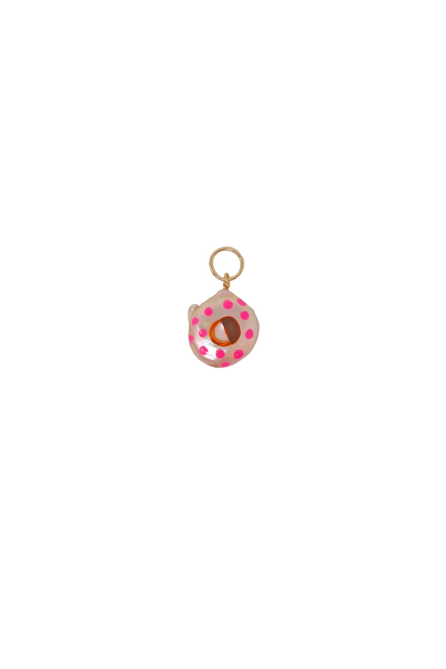 Black and White Cookie Painted Pearl Charm
