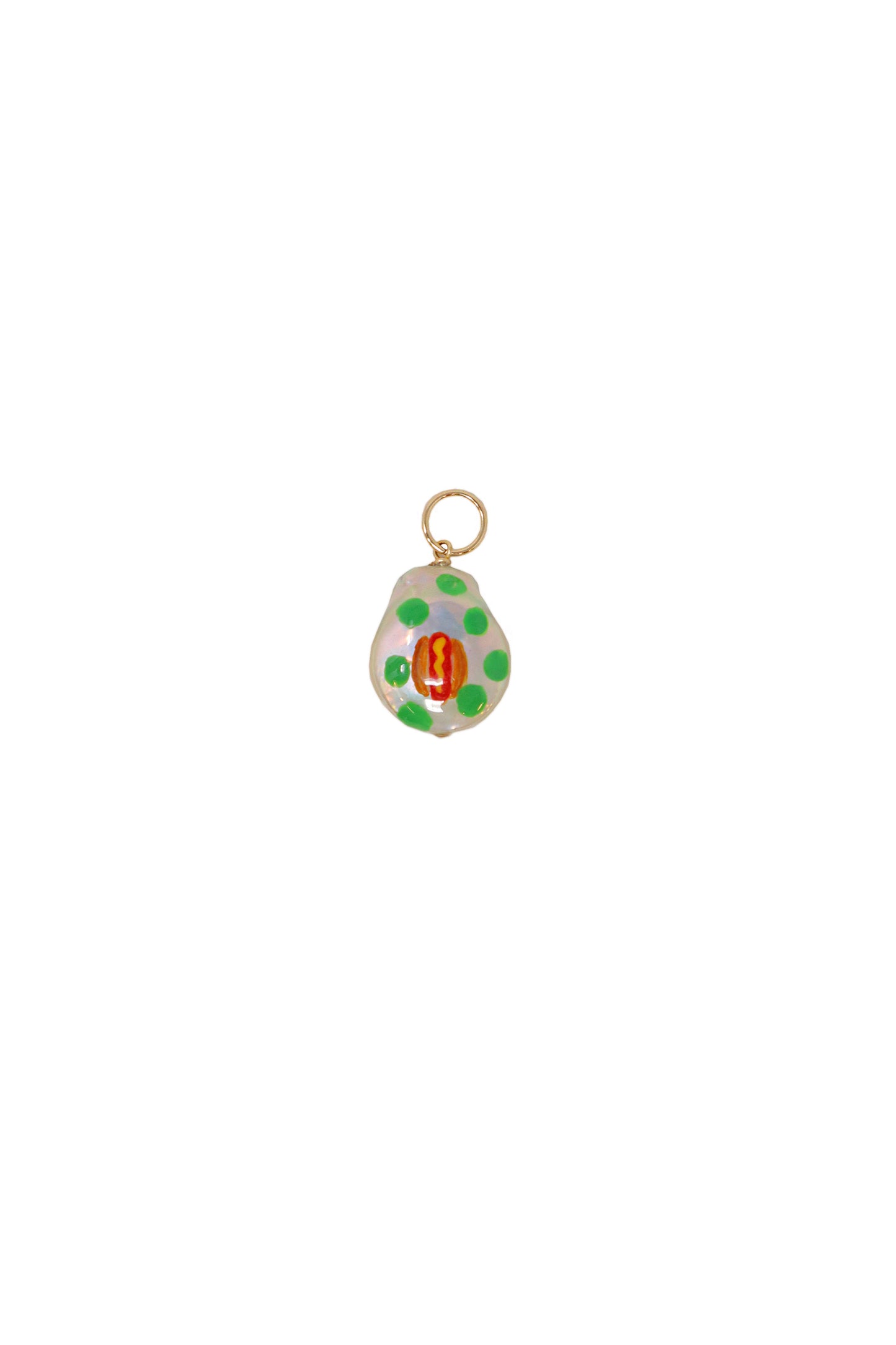 Hot Dog Painted Pearl Charm