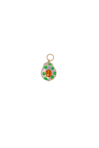 Hot Dog Painted Pearl Charm