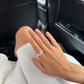 Pavé Diamond Silver Single Wave Ring