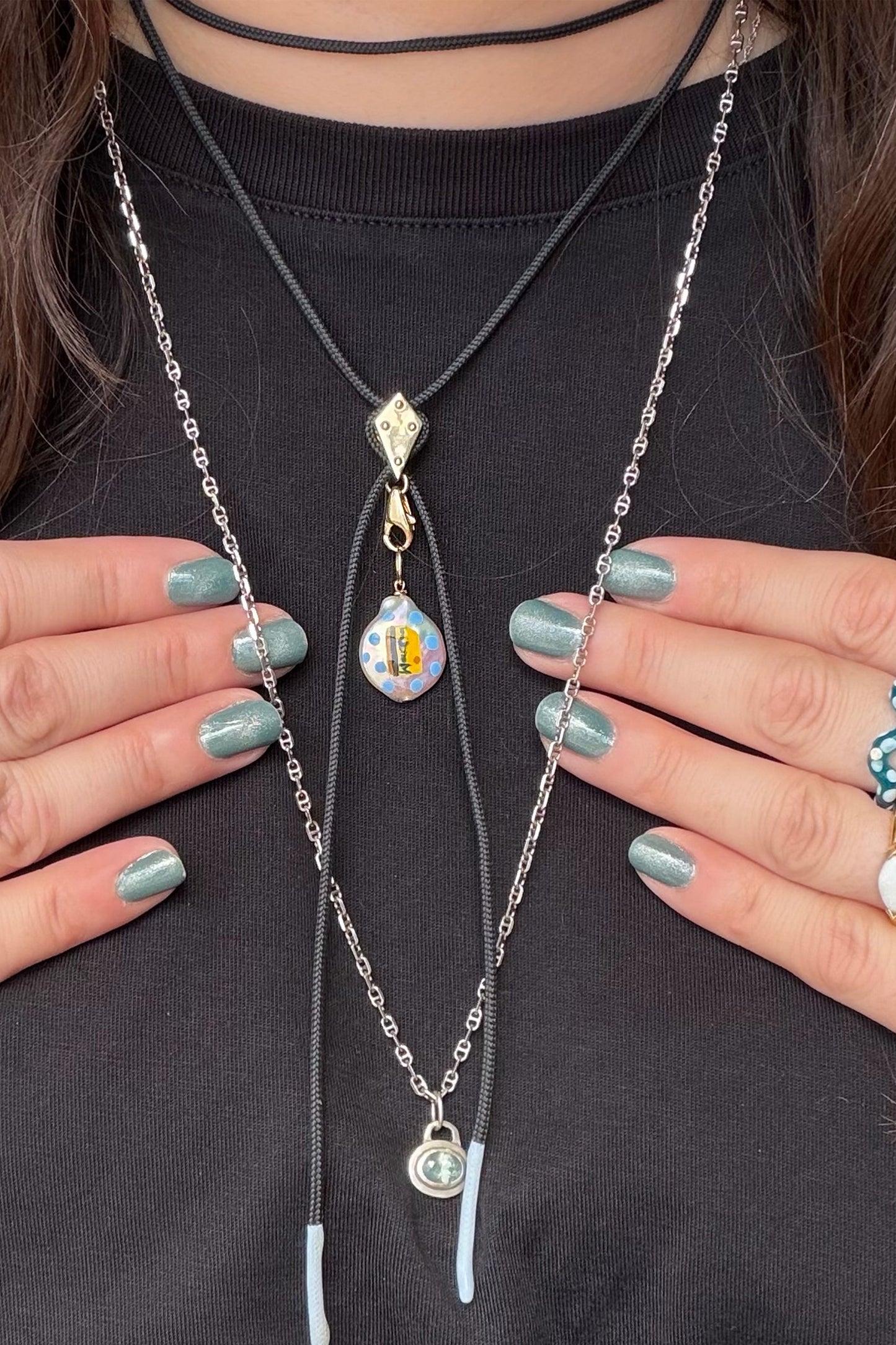 Metrocard Painted Pearl Charm