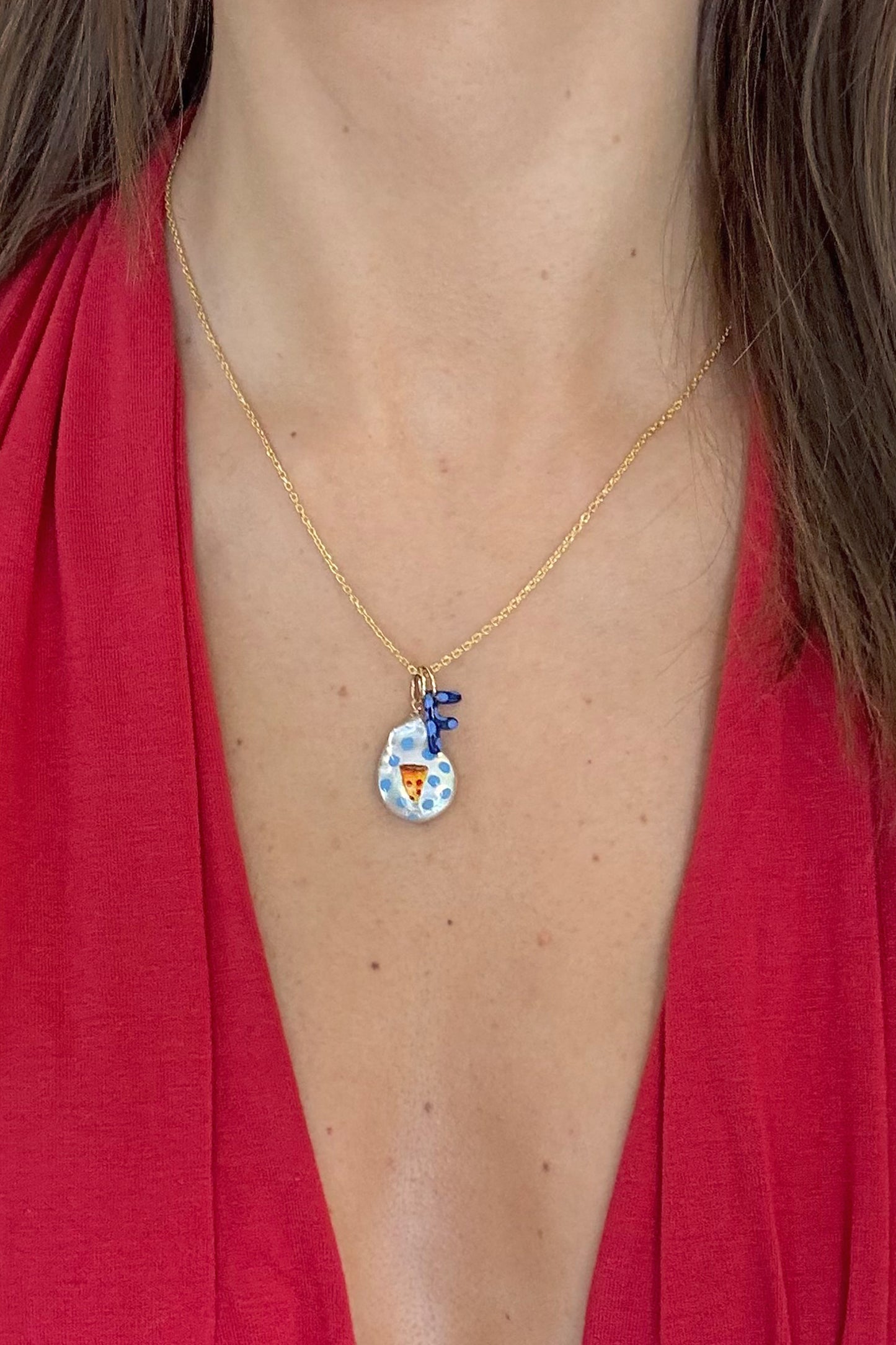 Pizza Painted Pearl Charm