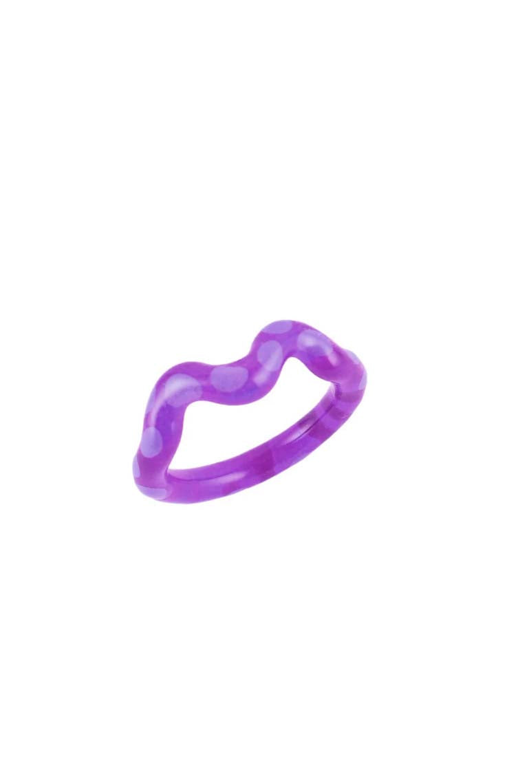 Single Wave Jelly Ring Plum