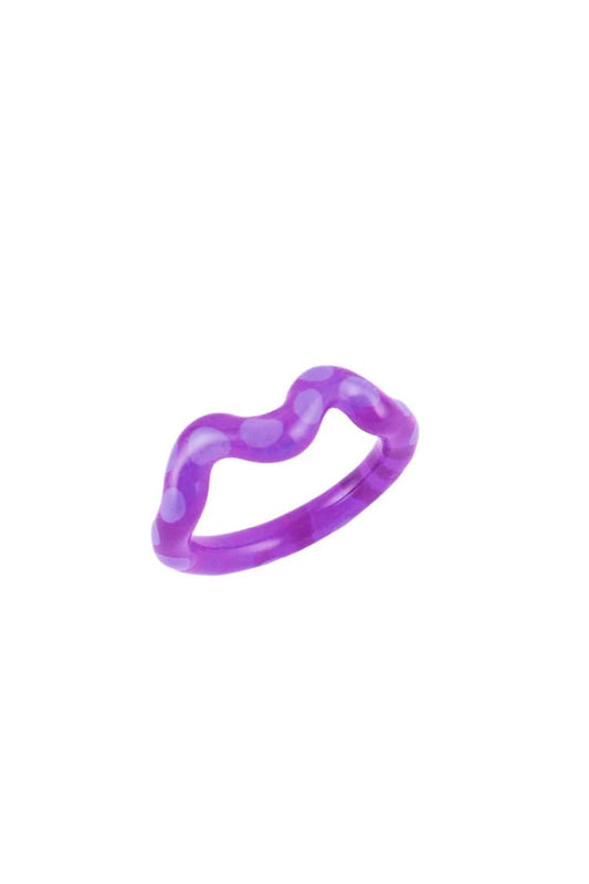 Single Wave Jelly Ring Plum