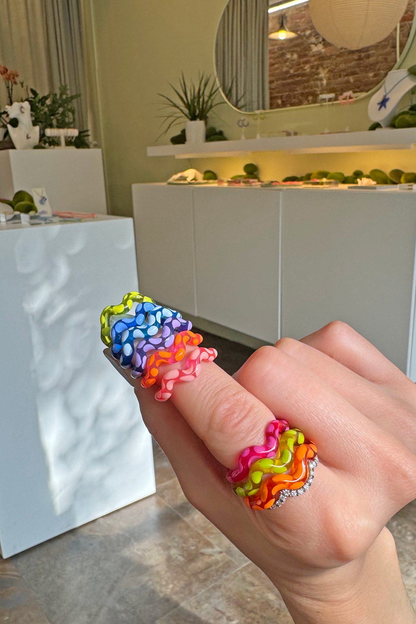 Tangerine Single Wave Ring