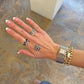 Single Wave Pave Silver and Diamond Ring
