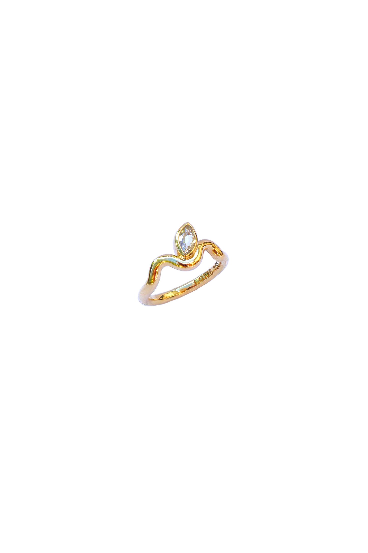 Marquise Diamond Gold Single Wave