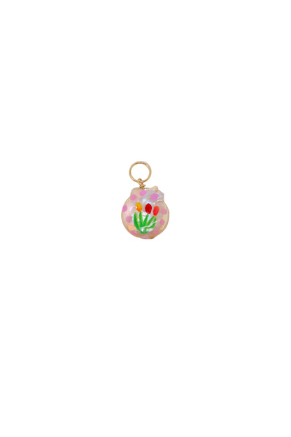 Tulip Painted Pearl Charm