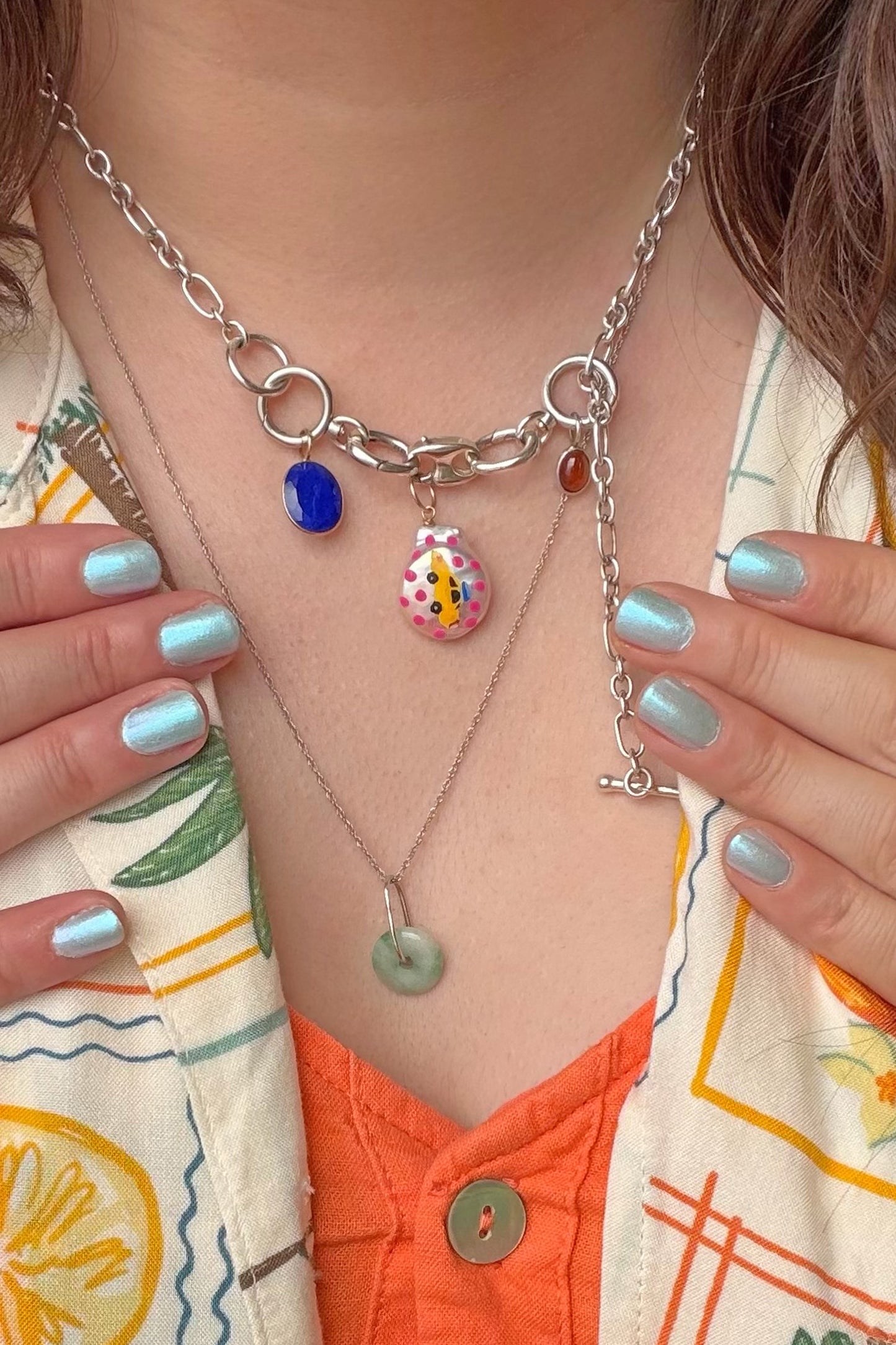 Taxi Painted Pearl Charm