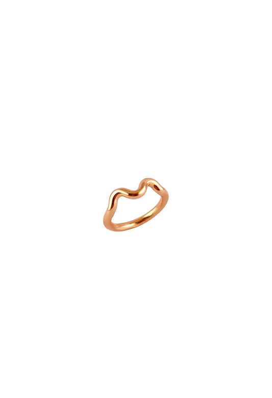 Single Wave Gold Ring